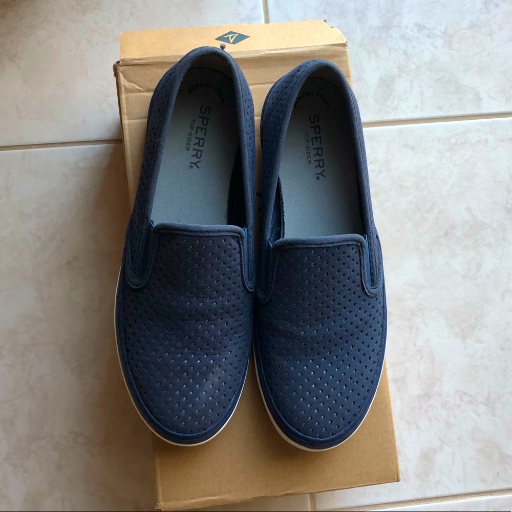 Navy Blue Sperry Slides
